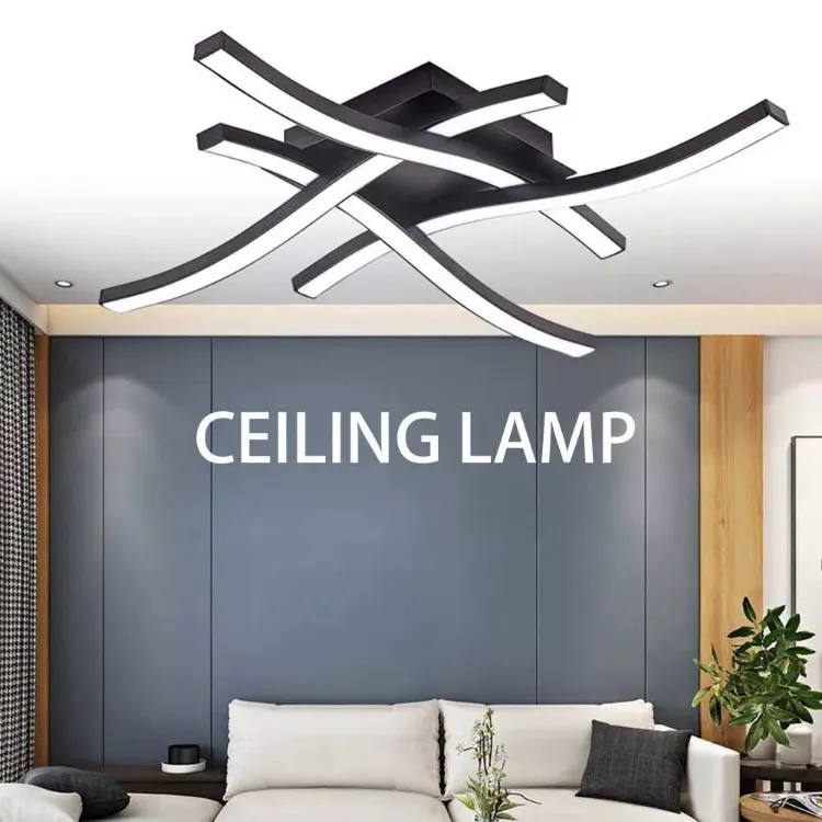 Picture of LED CEILING LIGHT 4 WAVE LIGHTS MODERN KITCHEN LIVING ROOM LAMP PENDANT DIMMABLE