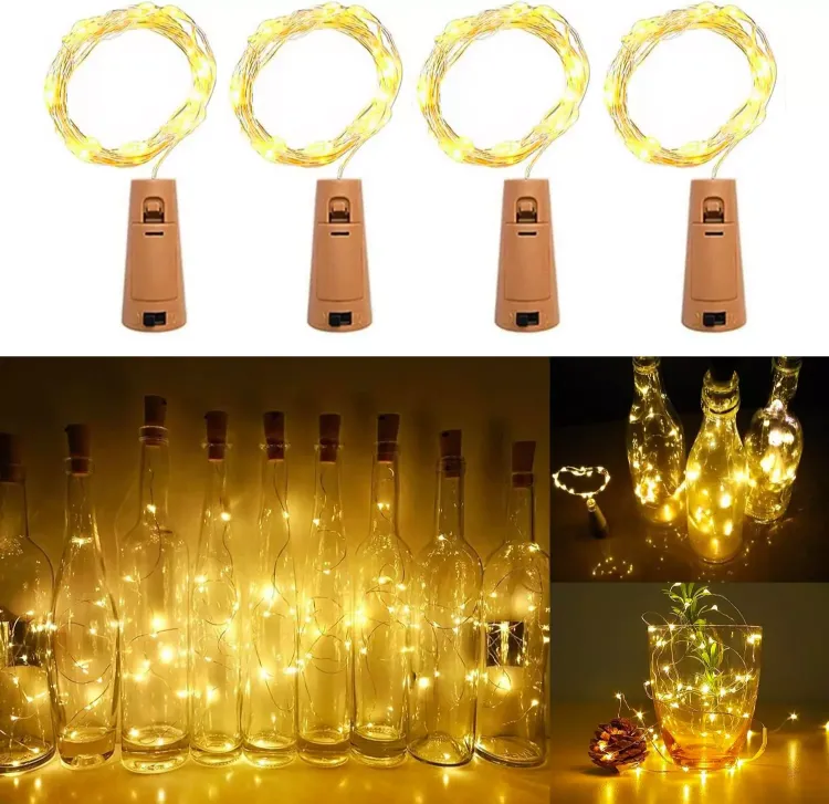 Picture of 4PCS Copper Bottle String Lights Light 20 LED 2M Fairy Wine Cork Shaped UK