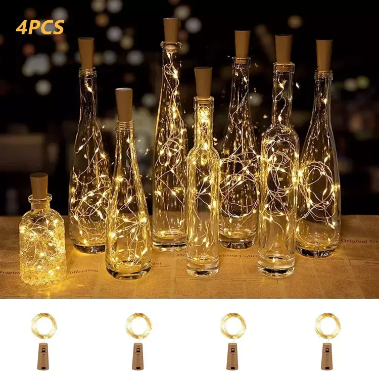 Picture of 4PCS Copper Bottle String Lights Light 20 LED 2M Fairy Wine Cork Shaped UK