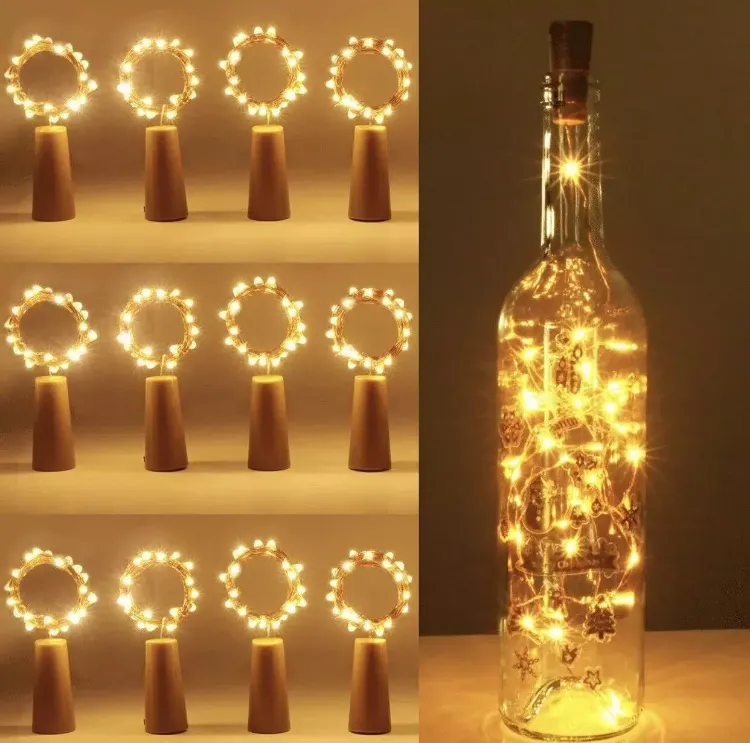 Picture of 4PCS Copper Bottle String Lights Light 20 LED 2M Fairy Wine Cork Shaped UK