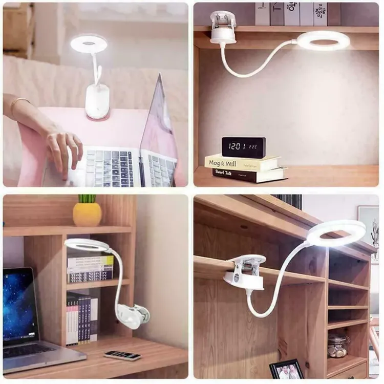 Picture of LED USB Rechargeable Clamp Clip On Flexible Desk Light Bed Read Table Night Lamp