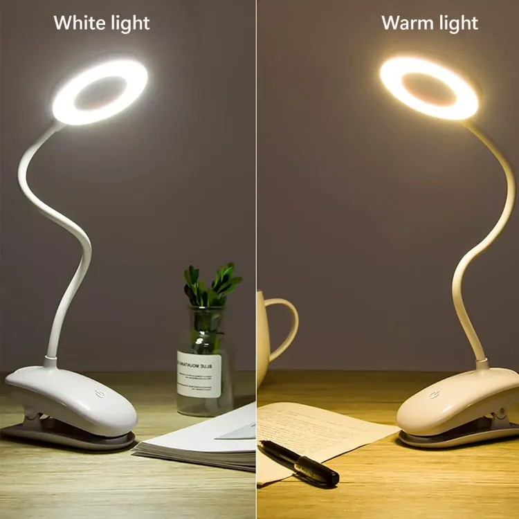 Picture of LED USB Rechargeable Clamp Clip On Flexible Desk Light Bed Read Table Night Lamp