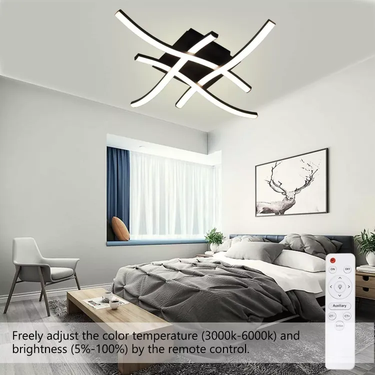 Picture of New Dimmable Ceiling Light 4 Wave Lights Modern Kitchen Living Room Bedroom Lamp