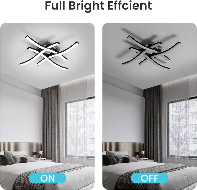 Picture of New Dimmable Ceiling Light 4 Wave Lights Modern Kitchen Living Room Bedroom Lamp