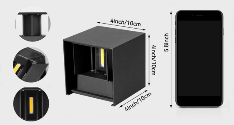 Picture of 12W LED Wall Light Up/Down Modern Square Wall Light Outdoor/Indoor Light IP65.