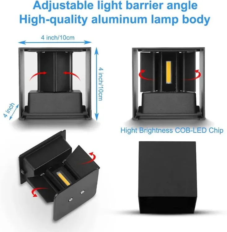 Picture of 12W LED Wall Light Up/Down Modern Square Wall Light Outdoor/Indoor Light IP65.