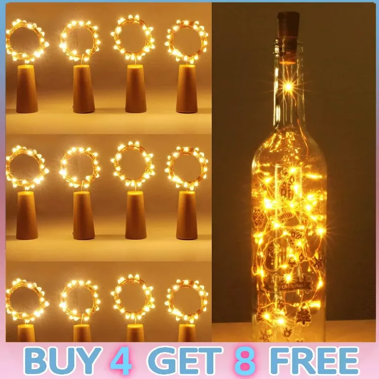 Picture of Bottle String Lights Battery Cork Shaped Wedding Party 20 Led 2M