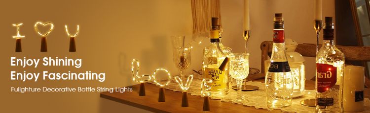 Picture of Bottle String Lights Battery Cork Shaped Wedding Party 20 Led 2M