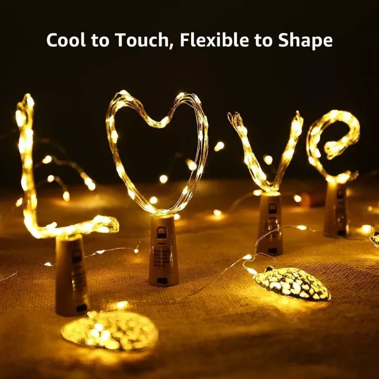 Picture of 4pcs Bottle Fairy String Light Battery Cork Shape 20 Led 2M For Party-Warm Light