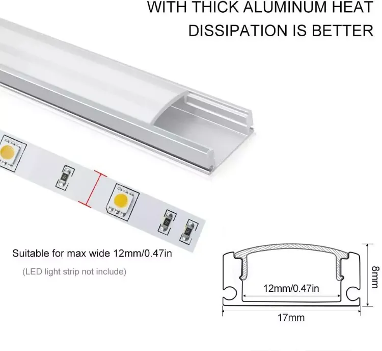 Picture of 6Pcs U-shape 1m Aluminium Channel For LED Strip Light Cover PVC Profile 5050 NEW