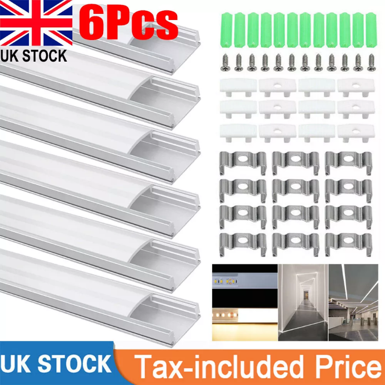 Picture of 6Pcs U-shape 1m Aluminium Channel For LED Strip Light Cover PVC Profile 5050 NEW