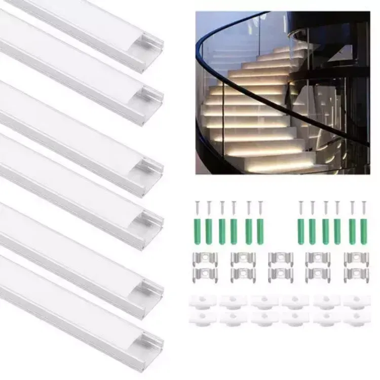 Picture of 6Pcs U-shape 1m Aluminium Channel For LED Strip Light Cover PVC Profile 5050 NEW