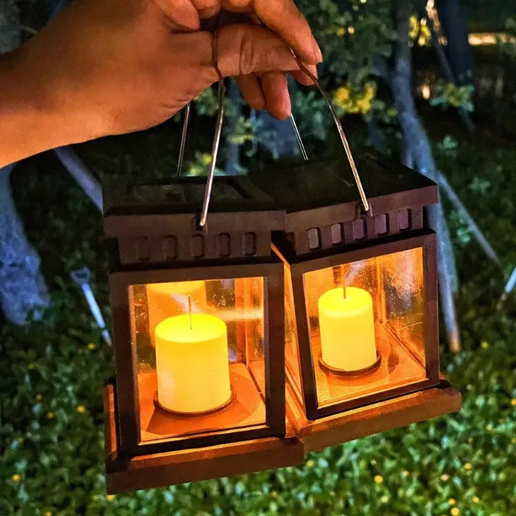 Picture of 6X LED Solar Powered Hanging Lantern Lights Waterproof Outdoor Garden Table Lamp