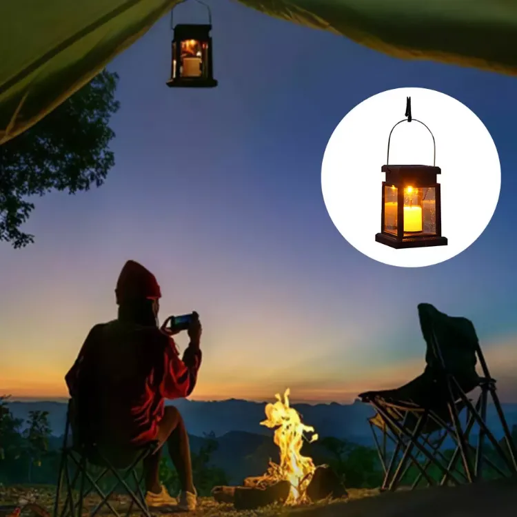 Picture of 6X LED Solar Powered Hanging Lantern Lights Waterproof Outdoor Garden Table Lamp