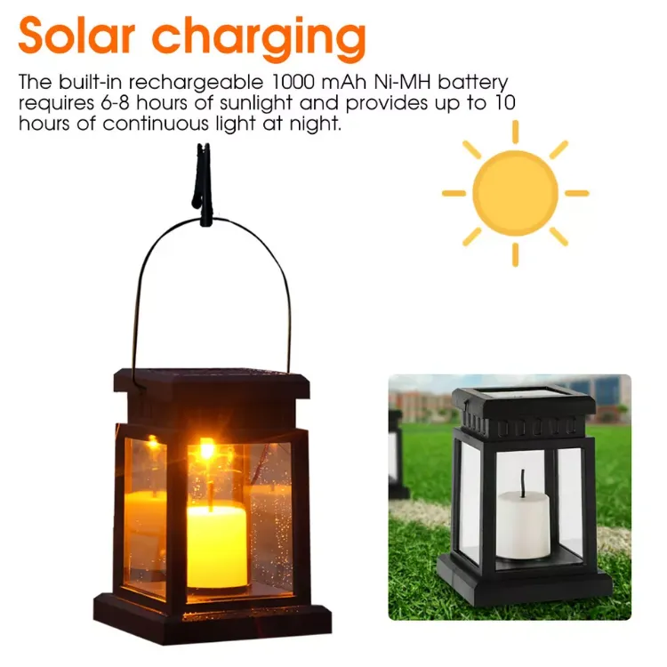 Picture of 6X LED Solar Powered Hanging Lantern Lights Waterproof Outdoor Garden Table Lamp