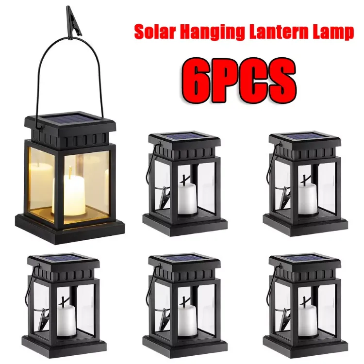 Picture of 6X LED Solar Powered Hanging Lantern Lights Waterproof Outdoor Garden Table Lamp