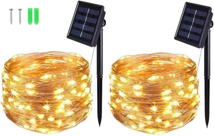 Picture of 2-Pack Solar String Lights – 16.4Ft 50 LEDs Cool White Waterproof Outdoor & Indoor Decorative Lights