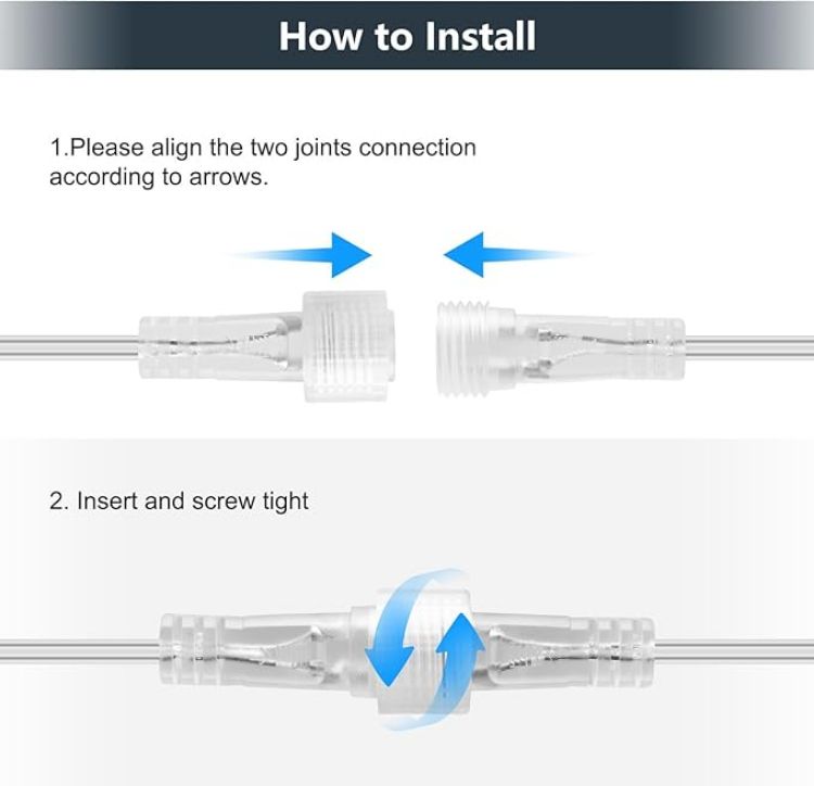 Picture of 10M/33Ft IP65 Waterproof 2-Pin Extension Cable for Christmas Lights, Garden Lights, and LED Fairy Lights