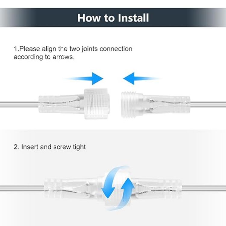 Picture of 2Pin Christmas Light 3-Way Clear Splitter Cable, IP65 Waterproof Extension Cable Connector for Outdoor Garden Lights, G40 Globe Lights, LED Fairy Lights