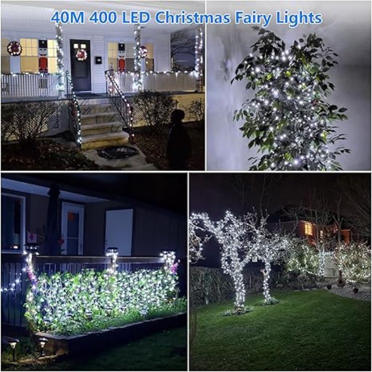 Picture of 40M 400LED Christmas Lights – Mains Powered Waterproof Fairy String Lights with Timer for Indoor & Outdoor Decorations Cool White