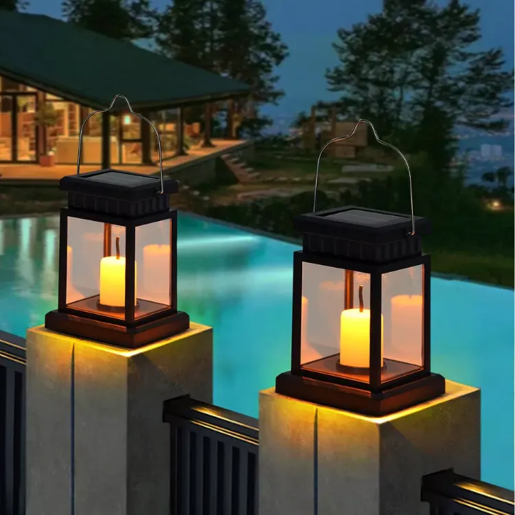 Picture of 3x Waterproof LED Solar Powered Hanging Lantern Light Outdoor Garden Table Lamp