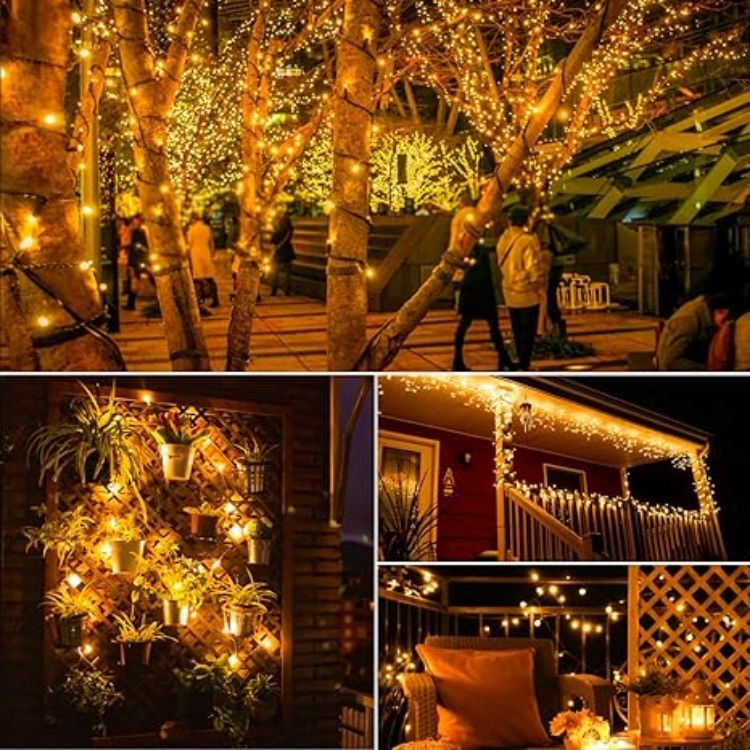 Picture of 6M 60LED Solar Powered String Lights – IP65 Weatherproof Fairy Lights for Garden, Christmas Tree, Yard, Terrace & Wedding Decorations (Warm White)