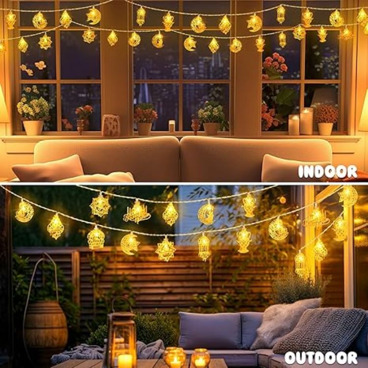 Picture of Ramadan Eid String Lights – 1.5M 10 LED Battery-Operated Fairy Lights for Eid Mubarak Home, Garden, Patio, and Indoor/Outdoor Décor