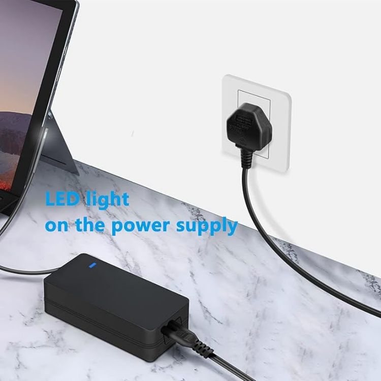 Picture of 65W Surface Pro & Surface Laptop Charger – 15V 4A Power Adapter for Surface Pro 10/9/8/7/6/5/4/3/X, Surface Book & Surface Laptop