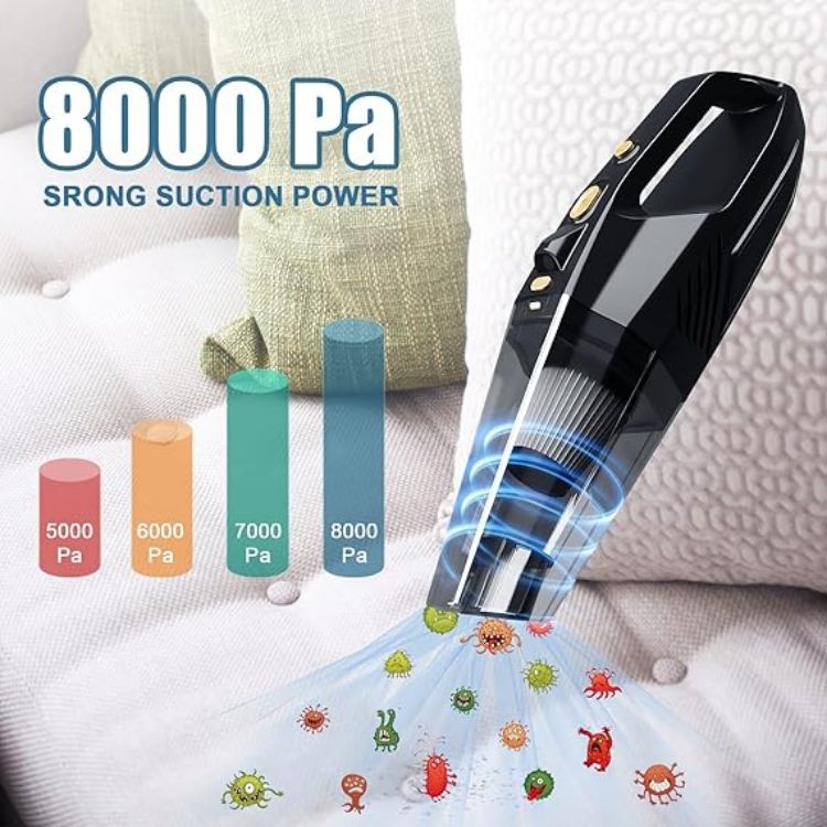 Picture of Portable Cordless Handheld Vacuum Cleaner – Rechargeable 8000Pa Strong Suction Dust Buster for Car & Home