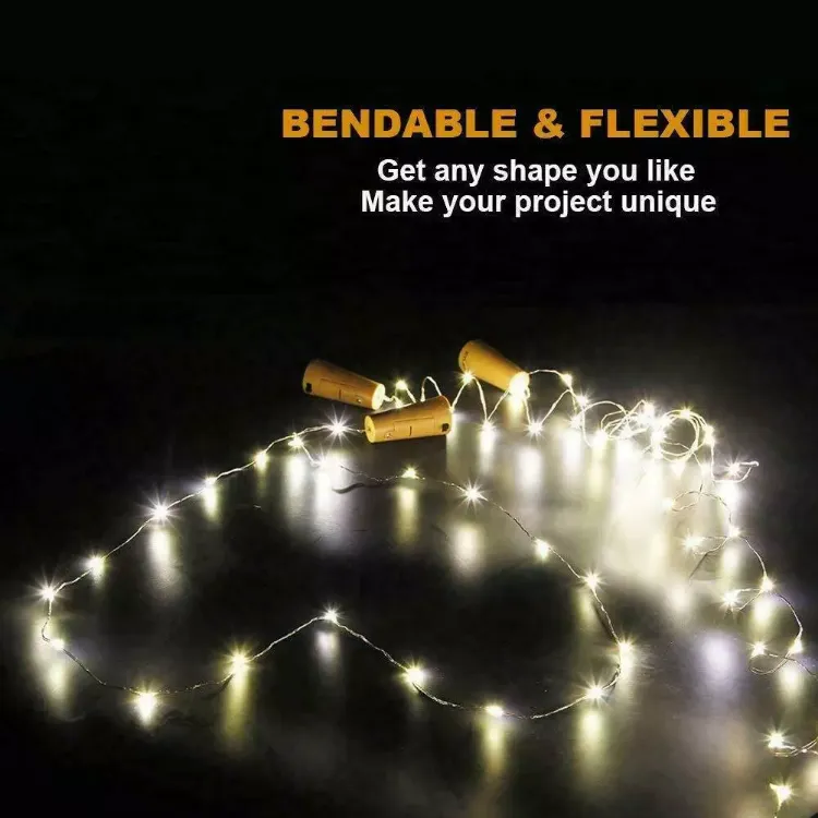 Picture of 1-12pcs Bottle Fairy String Lights Battery Cork Shaped 2M 20LED Wedding Party’