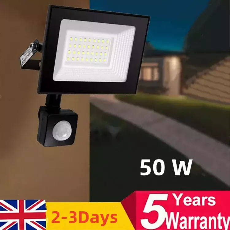 Picture of 50W PIR Motion Sensor Lights LED Floodlight Outdoor Flood Security Wall Lamp UK