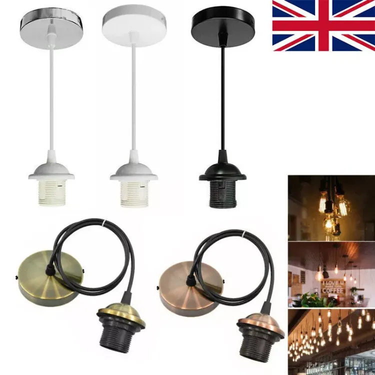 Picture of Pendant Light Fitting Ceiling Rose E27 Holders Hanging Lighting Suspension Set