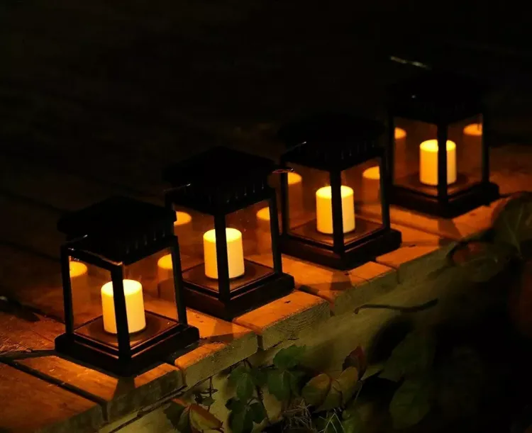 Picture of 1/2/3X Solar Power Outdoor Garden Flickering LED Hanging Candle Lantern Lights