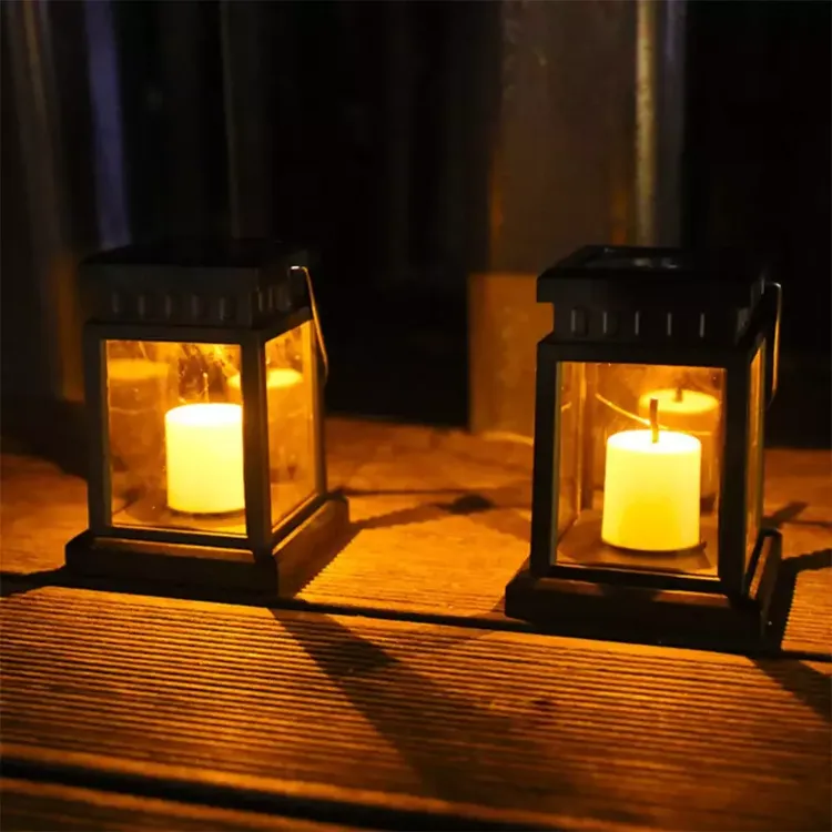 Picture of 1/2/3X Solar Power Outdoor Garden Flickering LED Hanging Candle Lantern Lights