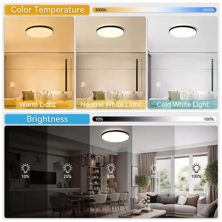 Picture of Smart LED Ceiling Light Colour Changer App Dimmable Ideal for Bedrooms UK