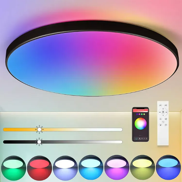 Picture of Smart LED Ceiling Light Colour Changer App Dimmable Ideal for Bedrooms UK