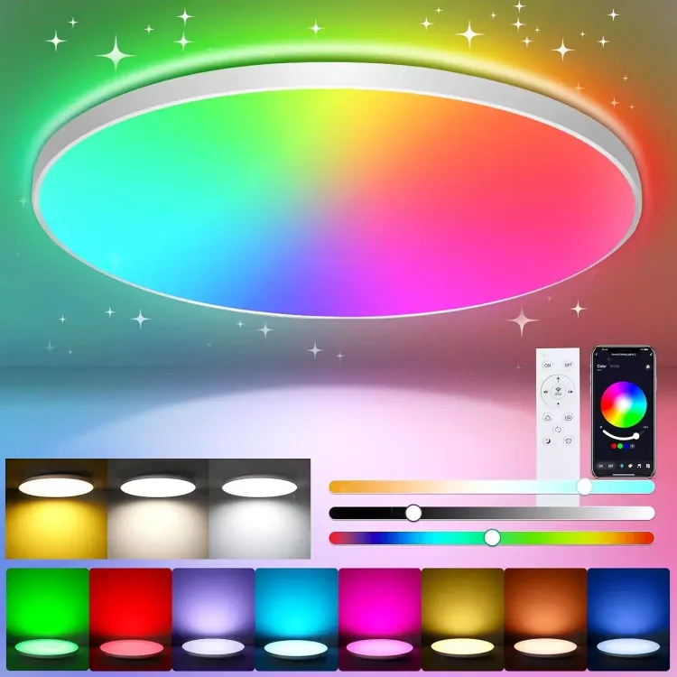 Picture of Smart LED Ceiling Light Colour Changer App Dimmable Ideal for Bedrooms UK