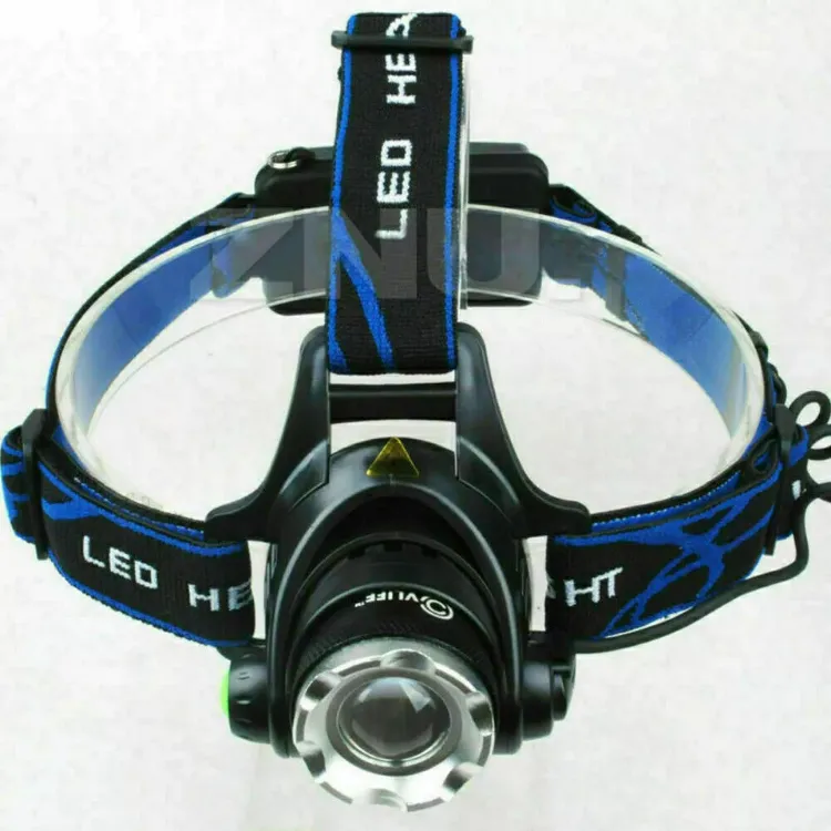 Picture of T6 Headlamp Rechargeable 350000LM LED Zoom Headlight Head Torch USB Line