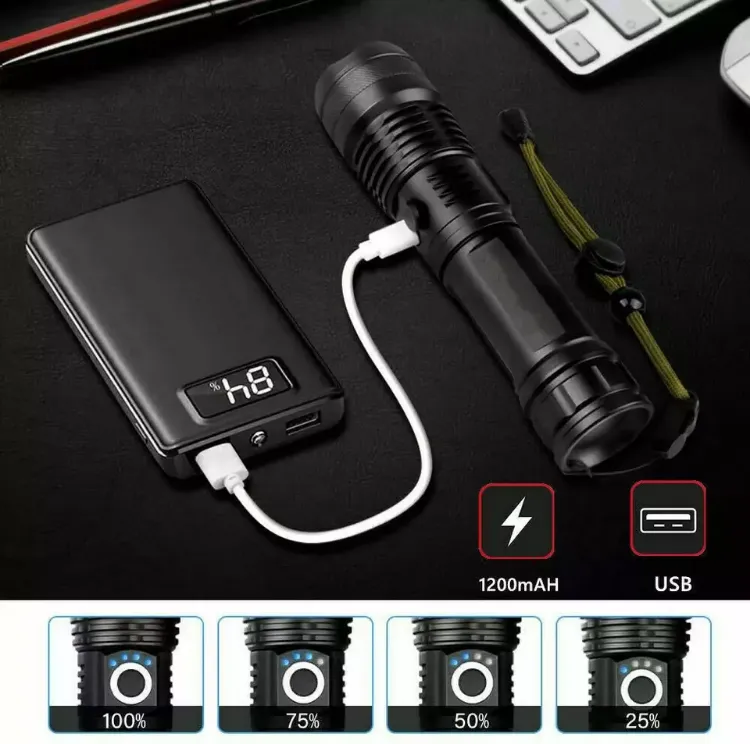 Picture of High Powered 12000000Lumens Super Bright Flashlight LED Rechargeable Torch Lamps