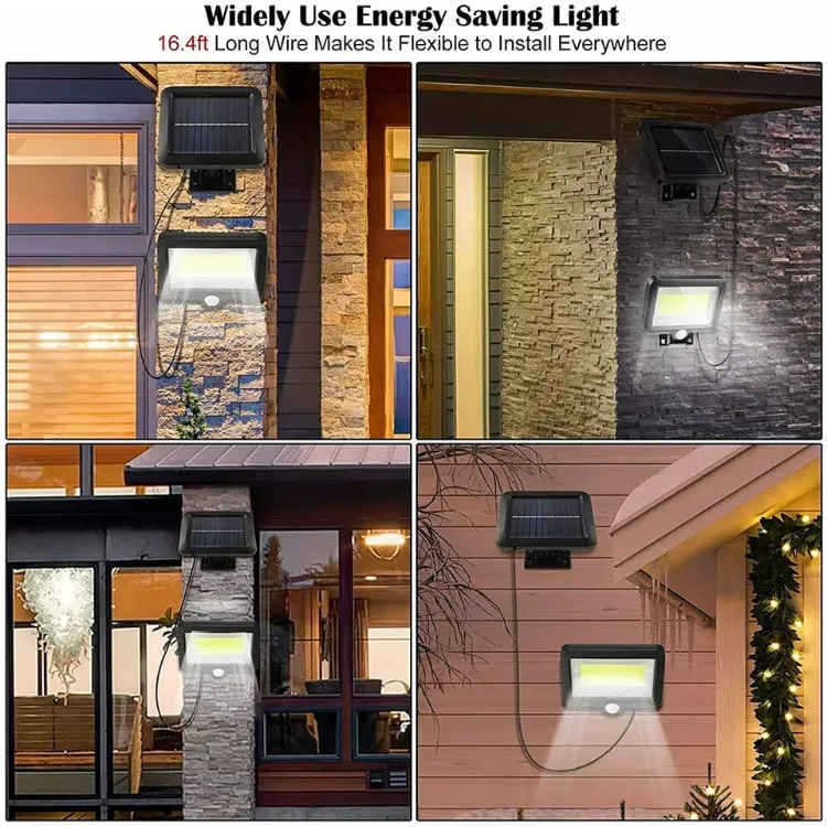 Picture of 100-LED Solar Powered PIR Motion Sensor Outdoor Security Light – Waterproof Wall Floodlight for Garden & Driveway