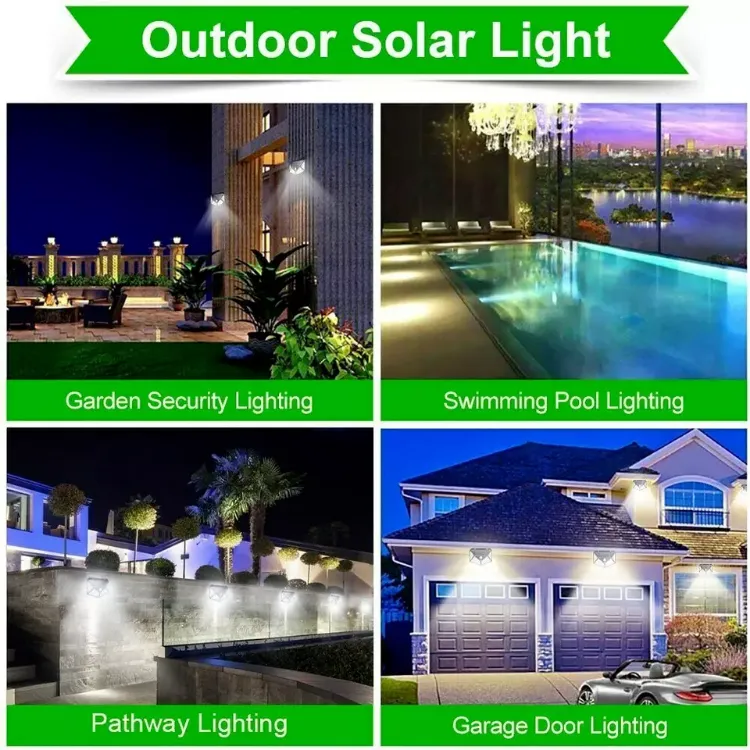 Picture of 4X Solar Power PiR Motion Sensor Wall Lights 100LED Outdoor Garden Security Lamp