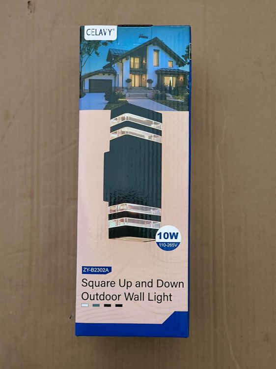 Picture of Outdoor Wall Lights - Mains Powered Up Down Lights, IP65 LED Porch Light, Modern Exterior Wall-Mounted Sconce for House, Black