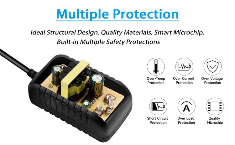 Picture of 12V 1A/2A/3A DC UK Plug Power Supply Adaptor Transformer for LED Strips CCTV UK