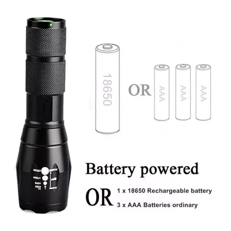 Picture of 2PCS 1200000LM USB Rechargeable LED Flashlight Super Bright Torch Tactical Lamp