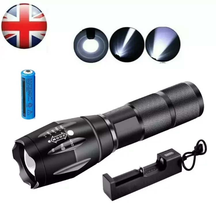 Picture of 2PCS 1200000LM USB Rechargeable LED Flashlight Super Bright Torch Tactical Lamp