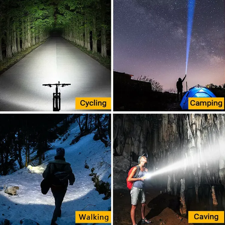 Picture of 2PCS 1200000LM USB Rechargeable LED Flashlight Super Bright Torch Tactical Lamp