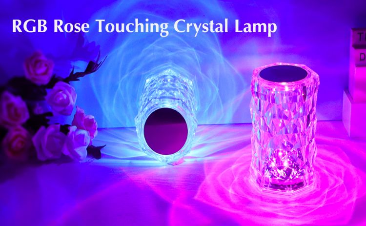 Picture of LED Crystal Table Lamp Diamond Rose Bar Night Light Touch Atmosphere Bedside