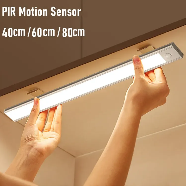 Picture of Wireless LED PIR Motion Sensor Light Strip Cabinet Closet Lamp USB Rechargeable