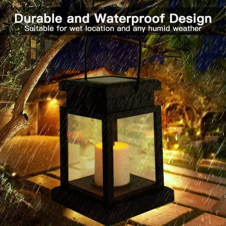 Picture of Solar Powered LED Lantern Lights Waterproof Lamp Hanging Outdoor Garden Lawn