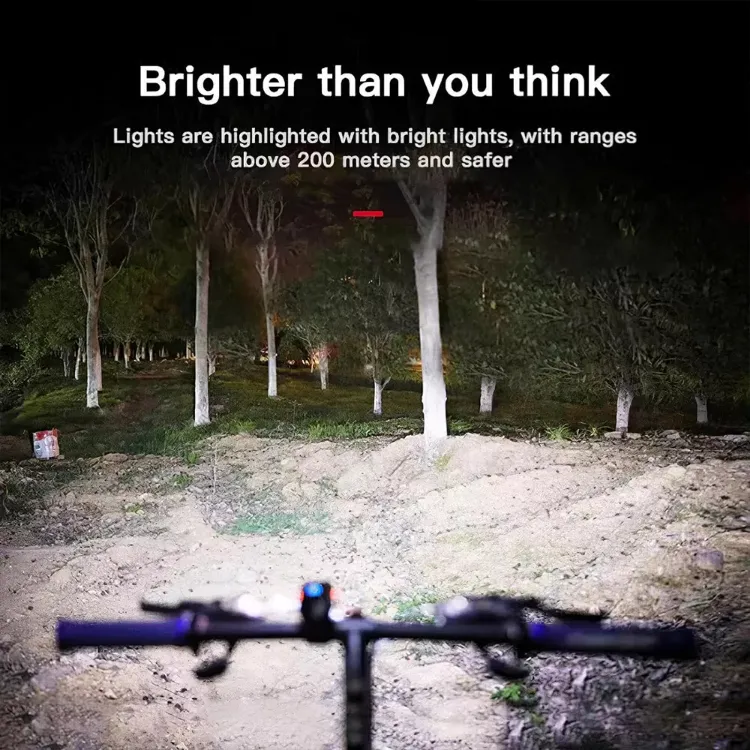 Picture of Mountain Bike Lights USB Rechargeable Bicycle LED Torch Front Rear Lamp Set